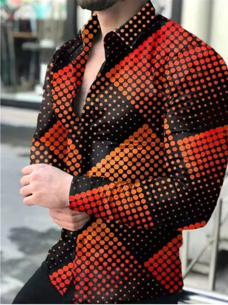 

Autumn Men's Printed Hawaii Casual Shirts 2021 fashion Brand Streetwear Men's Clothing Cardigan High-End Long Sleeve Dress Shirt