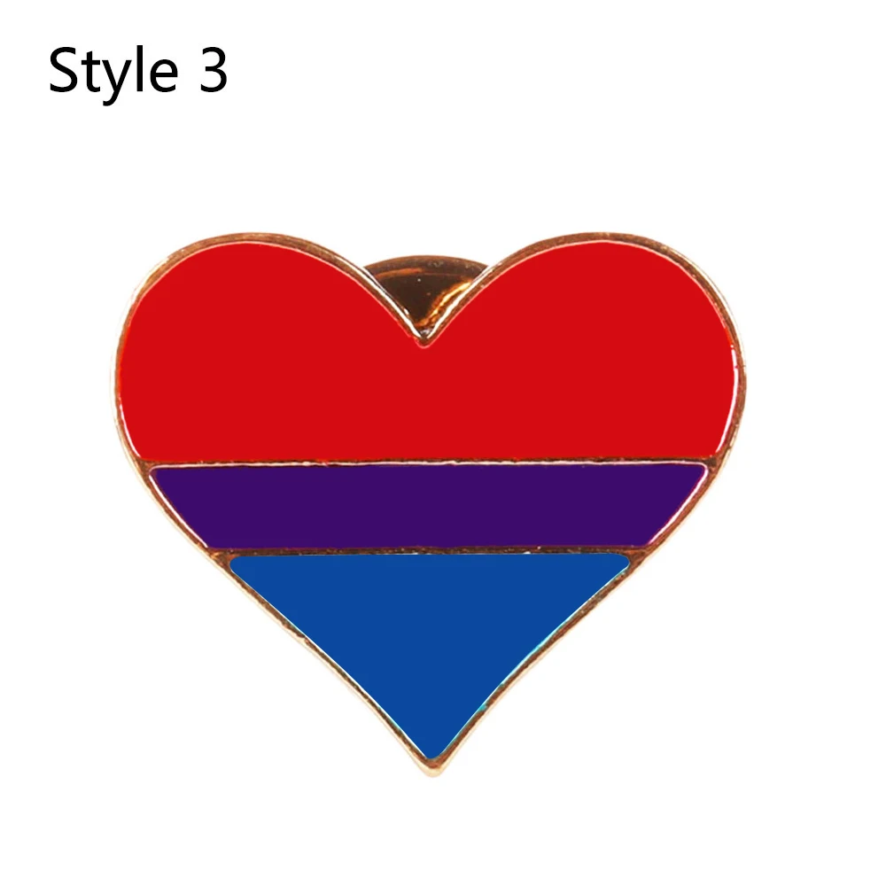 Style 3(1PC) 1/наряды, 2 вещи в комплекте, унисекс, ошейник украшения на заколках ювелирные изделия аксессуары под искусственные бриллианты, разноцветные стразы образуют форму сердца эмаль на булавке на гей нагрудный знак Джинсовая Шляпа Броши Для мужчин Для женщин - Цвет: Style 3(1PC)
