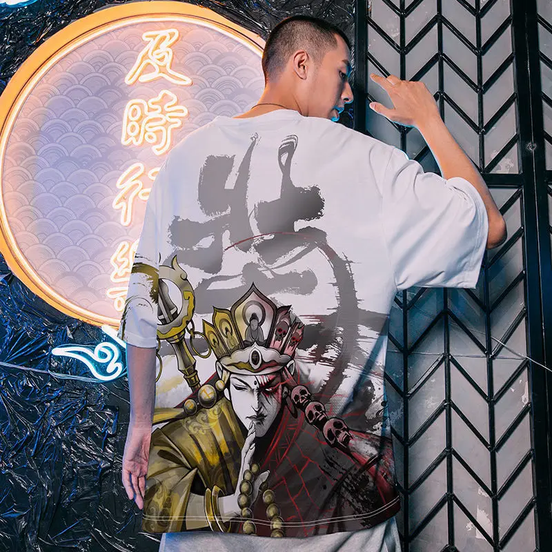 

New Men t shirt Fashion Loose Punk Tops Tee Casual Summer Hip Hop Long t shirts For Male Printed t shirt Clothing M~5XL