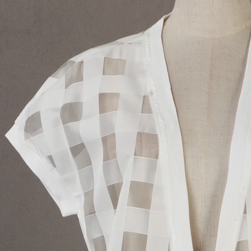 Женская Солнцезащитная одежда в стиле ретро клетчатая куртка средней длины из