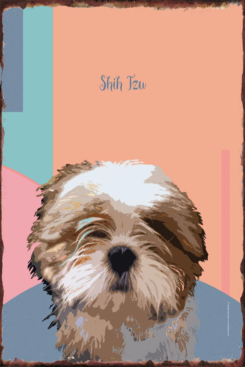 Shih Tzu металлический знак оловянные таблички декор для стен комнаты Ретро Винтаж