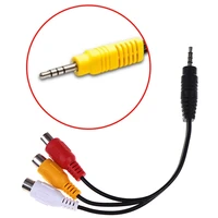 1pc 3 5 mm to rca av camcorder video cable3 5mm male to 3rca feale plug stereo audio video aux cable randomly