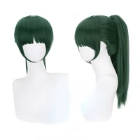 maki zenin cosplay jujutsu kaisen cosplay 60cm christmas dark green wig cosplay anime cosplay wigs heat resistant synthetic wigs
