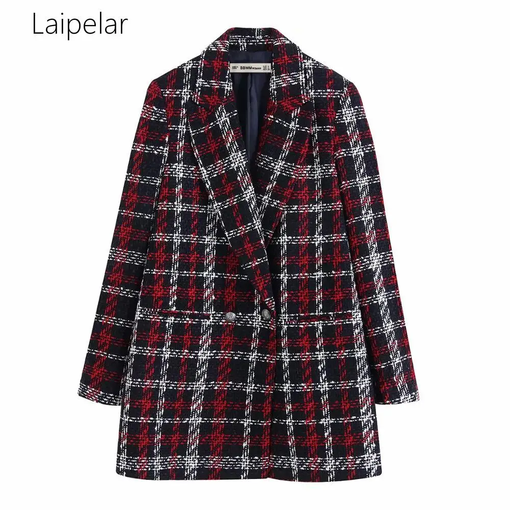 

Withered England Vintage Plaid Double Breasted Woollen Blazer Feminino Blazer Women Blazer Mujer 2019 Women Blazers And Jackets