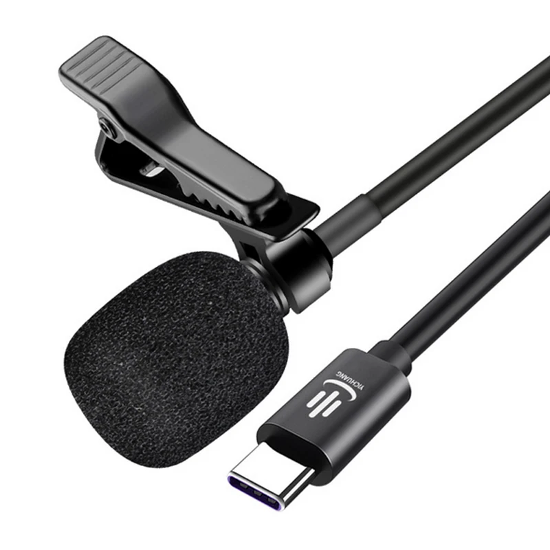 Профессиональный петличный конденсаторный микрофон для записи аудио и видео