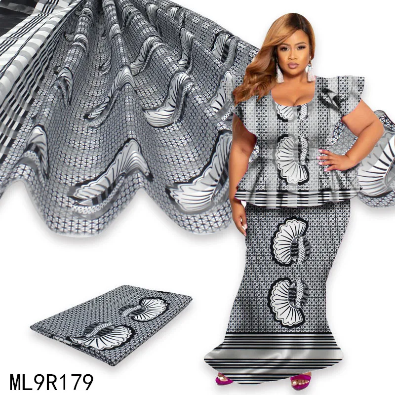 

BEAUTIFICAL French Organza Fabric New Ribbon Fabric with 2 Yards Satin Fabric for Dress ML9R163-ML9R180