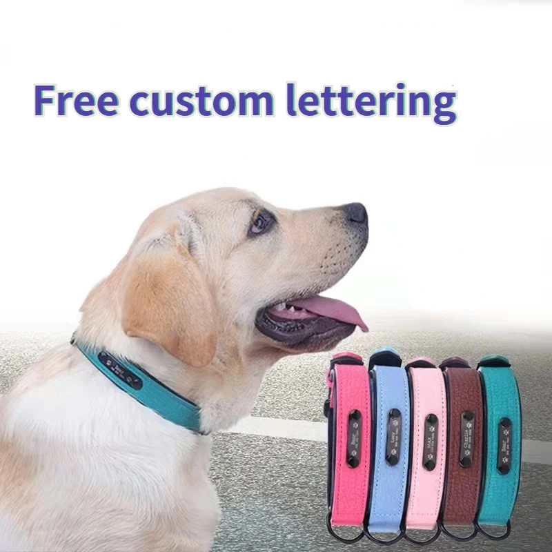

Dog Collars Personalized Custom Leather Dogs Collar Name ID Tags For Small Medium Large Dogs Pitbull Bulldog Beagle Correa Perro