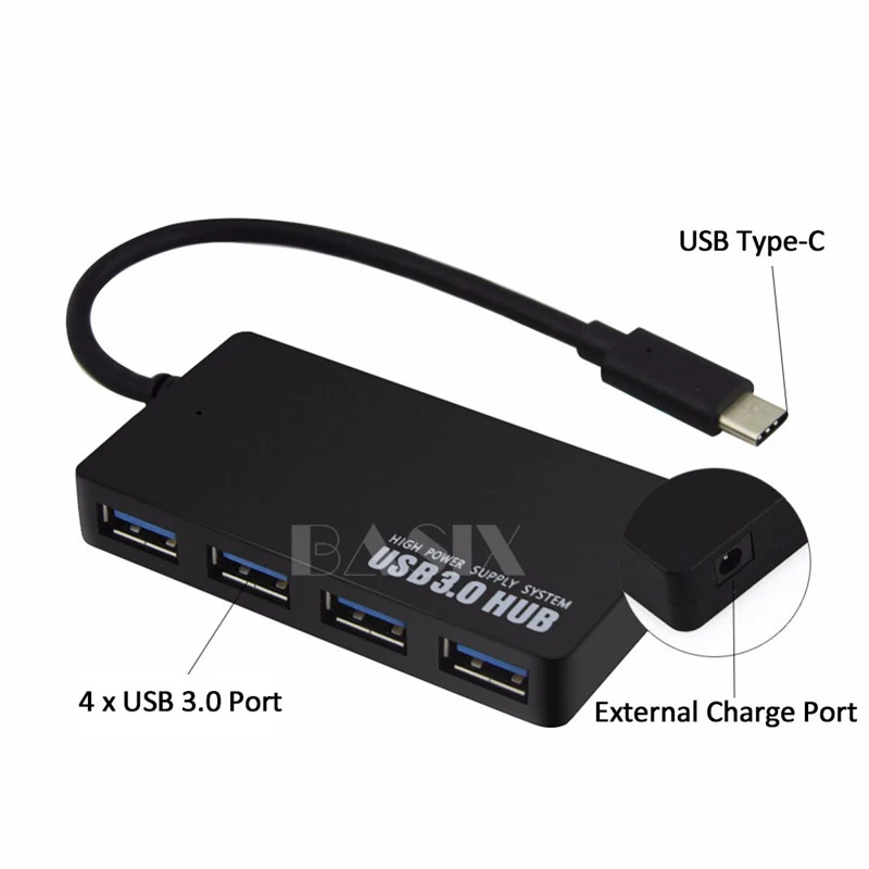 Bkscy USB C Hub To 4-Port 3.0 Type-c Adapter Usb-c Splitter Power for MacBook Laptop Accessories Type | Компьютеры и офис