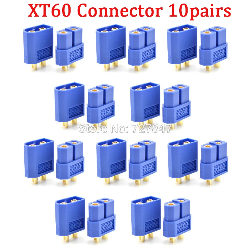 20 шт.(10 пар) Высокое качество XT30 XT30U XT60 XT60H XT60L XT60PW XT90 XT90S разъем для батареи мультикоптера - Цвет: Blue XT60 Plug