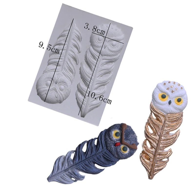 Форма в виде совы и пера силиконовая форма инструмент для украшения торта