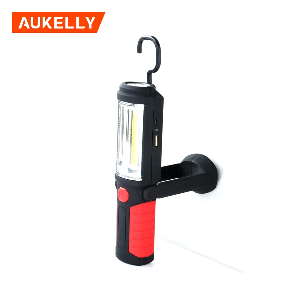 Aukelly USB Перезаряжаемый светодиодный фонарик Рабочий фонарь магнитная подставка