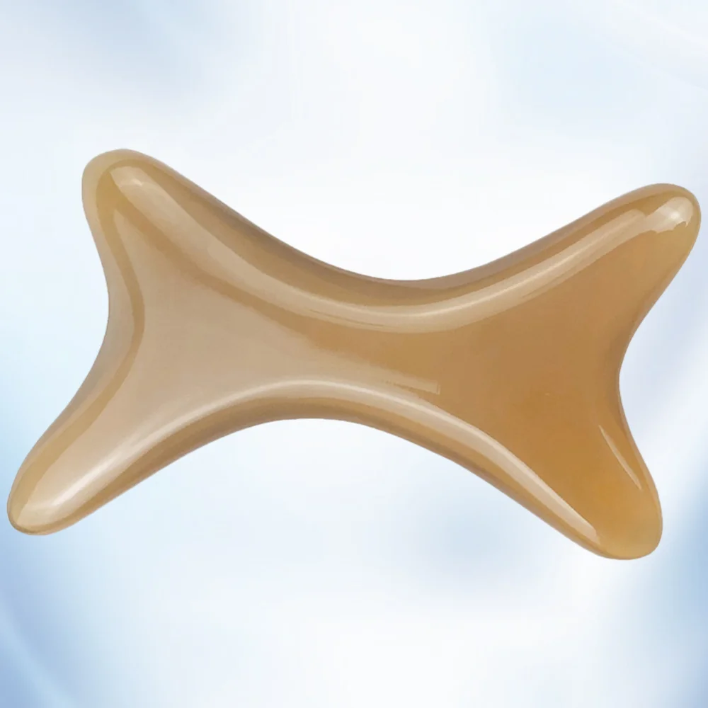 

Natural Horn Face Guasha Plate Bone Shaped Scrapping Board Board Yellow