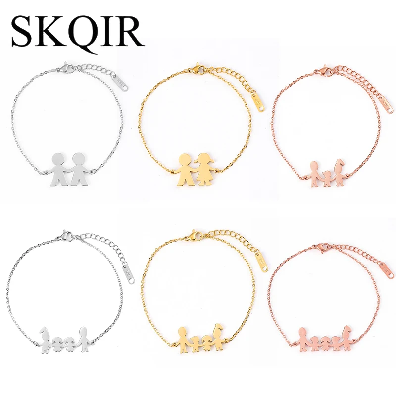 Пользовательские Дети Семья член Pulseira розовое золото цвет браслет Femme модные