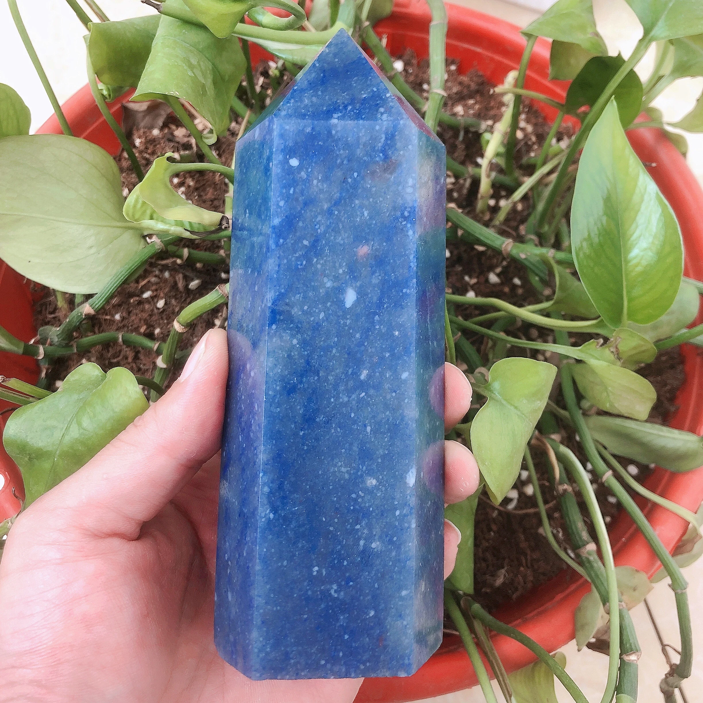 

1pc Natural Crystals Quartz Blue Aventurine Tower Energy Reiki Stones Room Home Office Aquarium Decoration Accessories Gemstone