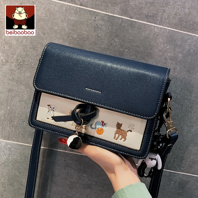 

2021 new women bag fashion shoulder messenger bag ins popular small square bag embroidery animals on the bag sequined ladies bag