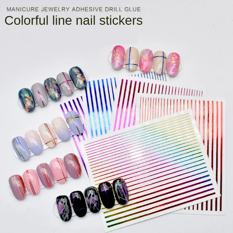 

1 Piece 3Dnail Sticker Curve Stripe Lines Nails Stickers Nail Art Stickers Decals Nail Decoration Stickers