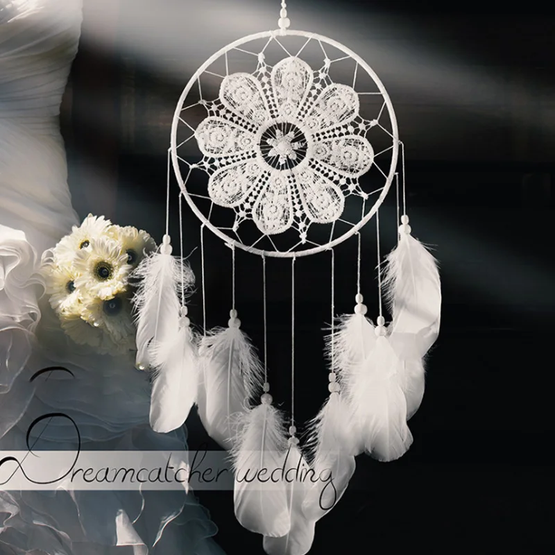 Перьевое кружево Ловец снов свадебное украшение подарок внутреннее XR115 | Дом и