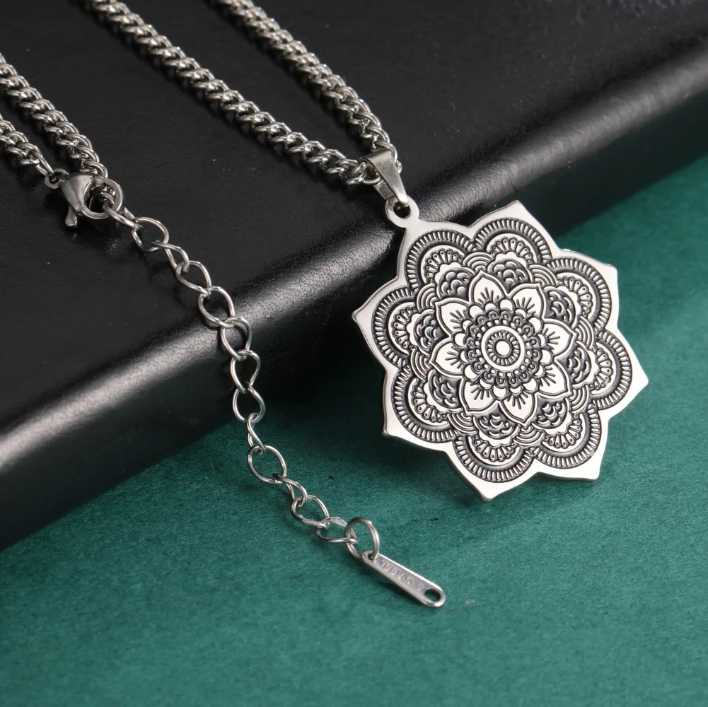 Dawapara Винтаж индийский Буддизм Лотос Падма Мандала Сахасрара кулон ожерелье из