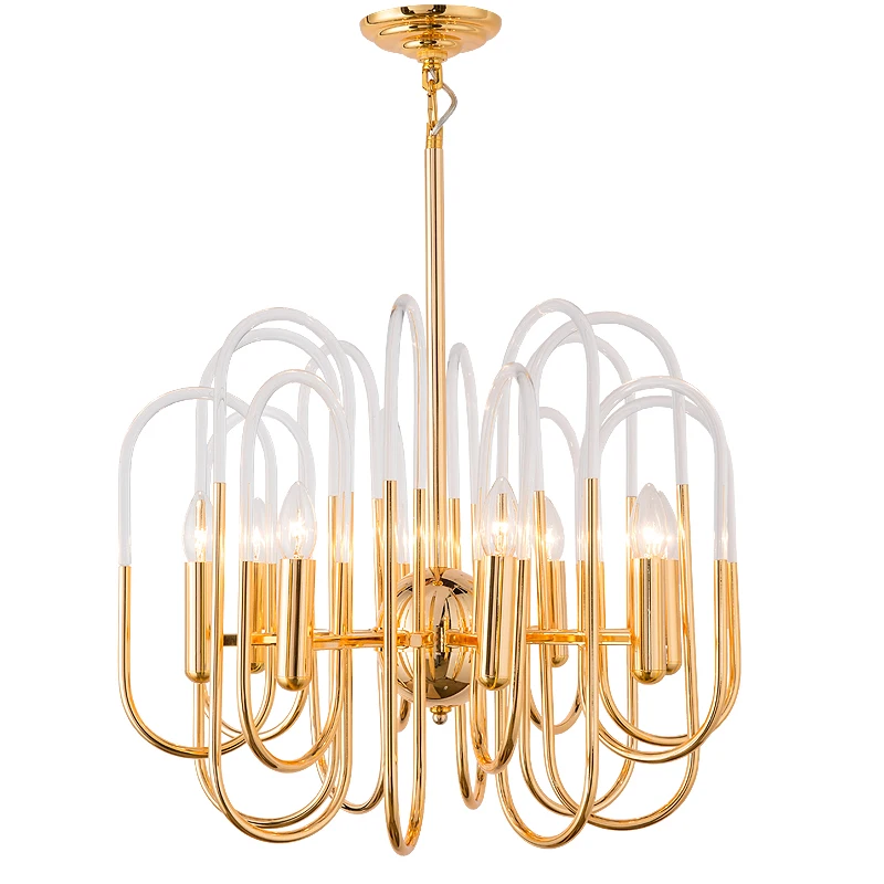 

Post Modern Luxurious Individuality E14 Drawing Room Pendant Light High Quality Hardware Acrylic Villa Art Decorate Hanging Lamp