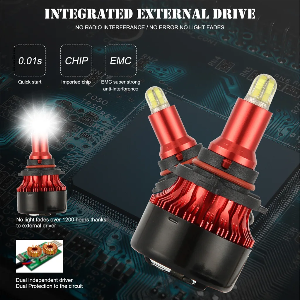 Все-в-одном алюминий 8-по бокам 3D светодиодный фар Conversion Kit 120 Вт 18000LM высокое Мощность 6000K 9005/HB3 автомобильные аксессуары# N