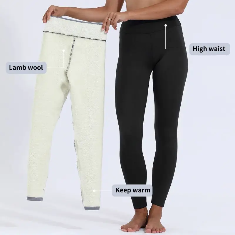 2022 Winter Leggings for Women High Waist Stretch Leggings Solid Color Thick Velvet Warm Casual Leggings