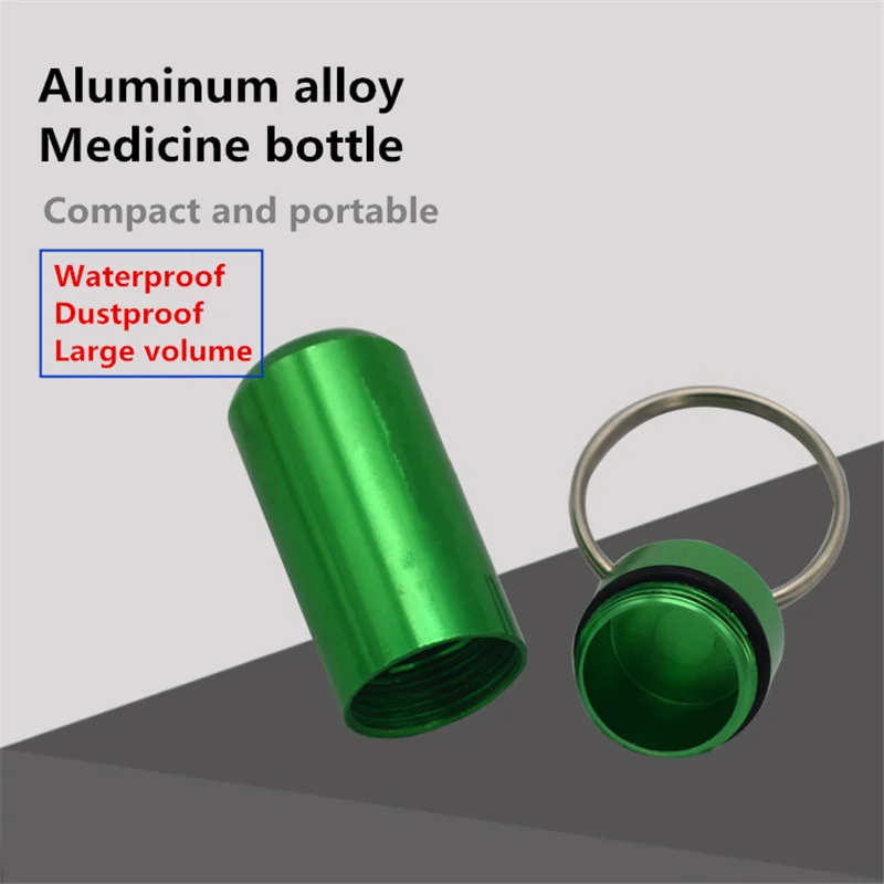 

Mini Waterproof Alloy Pill Box Case Bottle Cache Drug Holder Container Keychain Medicine Box Health Care For Travel Portable