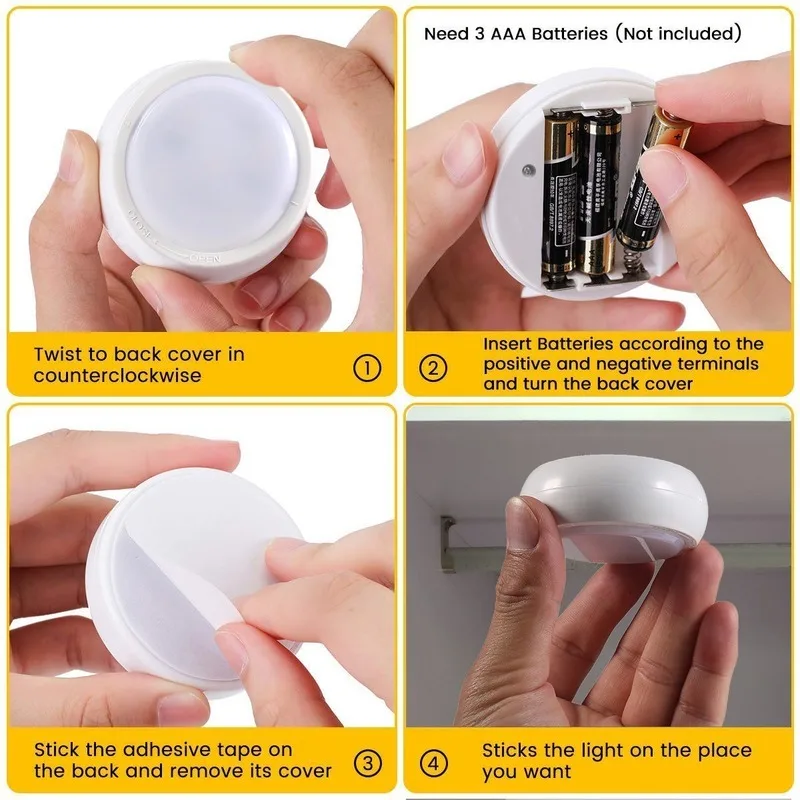 Светодиодный Хоккей светильник близко шкаф Кухня Ночной дистанционного