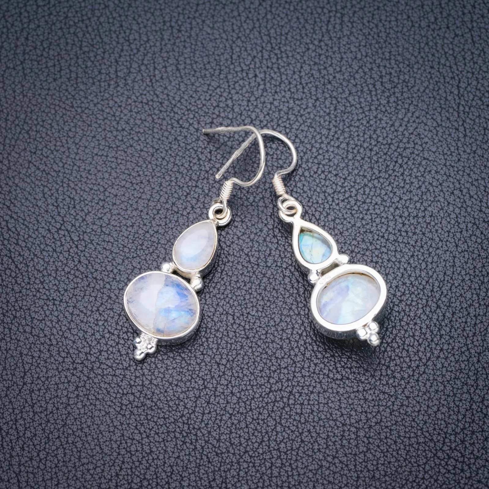 

StarGems Natural Moonstone Handmade 925 Sterling Silver Earrings 1.75" E5522
