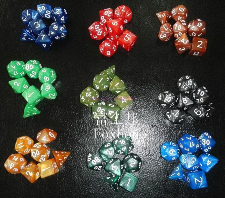 Dhl ИЛИ ems 500 комплектов Лидер продаж 7 шт./компл. TRPG игровые кубики D4 D6 D8 D10 % D12 D20