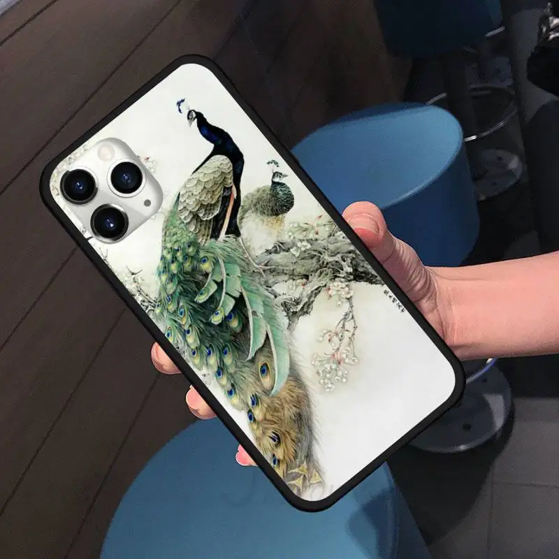 

animal design beautiful Peacock Phone Case for iPhone 11 12 pro XS MAX 8 7 6 6S Plus X 5S SE 2020 XR Soft silicone accessories