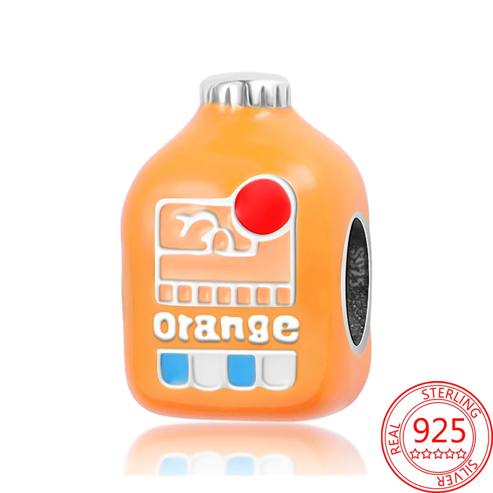 

Шармы-бусины из серебра 925 пробы с изображением апельсинового сока