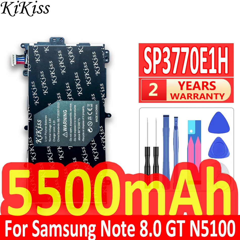 

Original KiKiss Tablet Battery SP3770E1H For Samsung N5100 N5120 Galaxy Note 8.0 N5110 Genuine Replacement Batteries 5500mAh