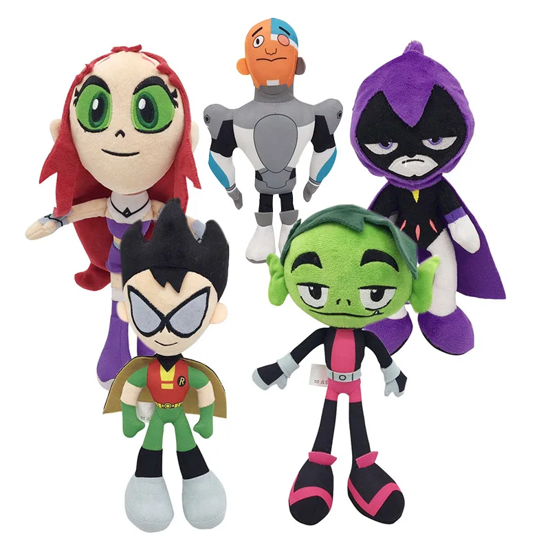 

25CM Teening Titanes Go Robin Plush Toy Beast Boy Raven Cyborg Beast Boy Stuffed Dolls For Kids Girl Boy Birthday Christmas Gift