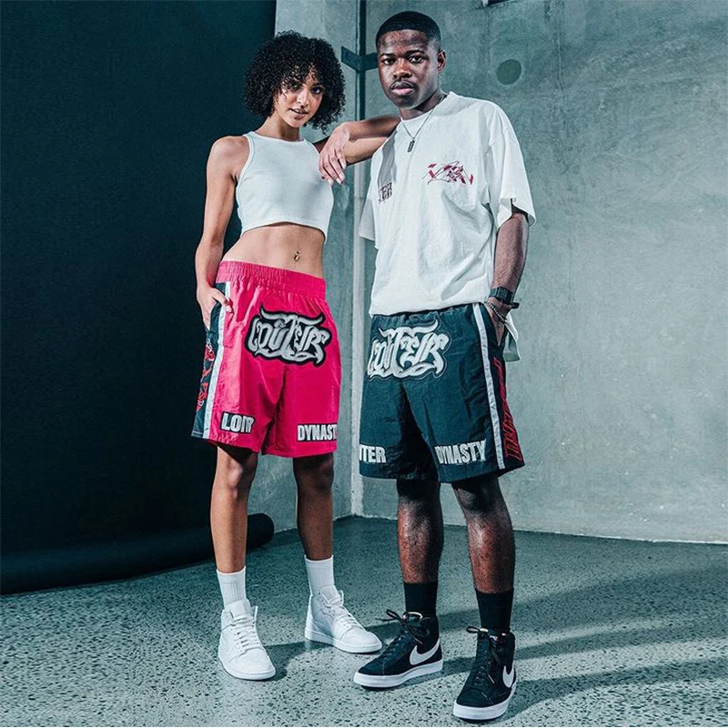 

Шорты мужские летние, быстросохнущие, с буквенным принтом, для тренировок, хип-хоп, 2021