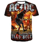 Мужская футболка с принтом рок-алфавита, брендовая футболка ACDC, модная, веселая, для отдыха, 3D лето