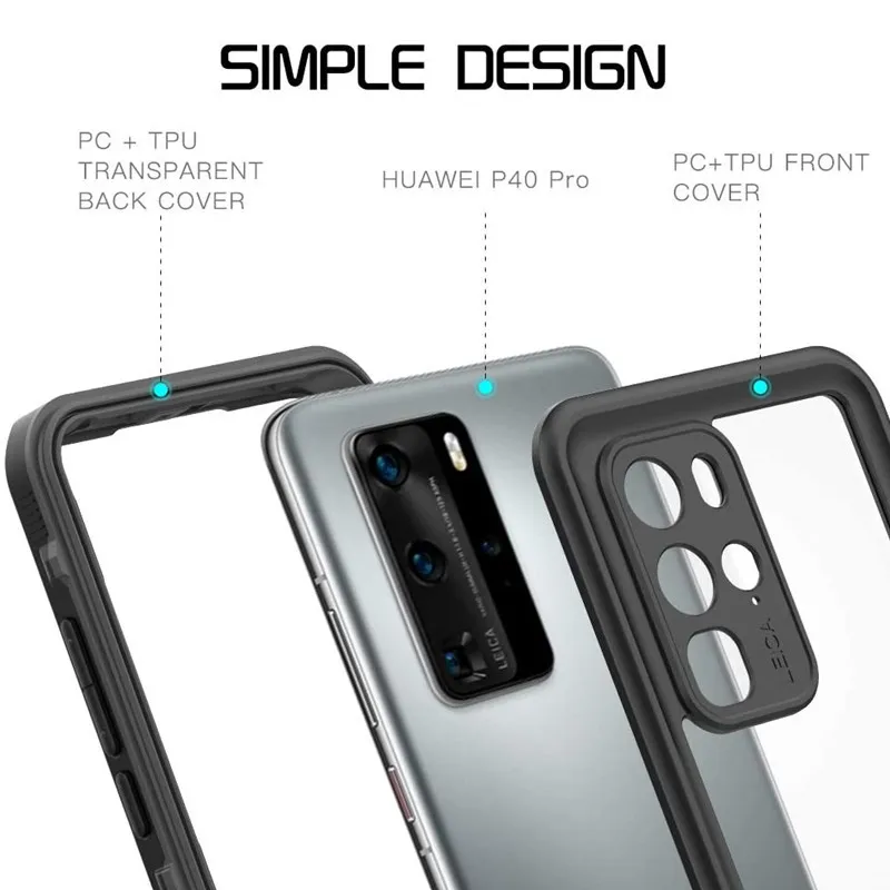 Полностью герметичный водонепроницаемый чехол для Huawei P30 P40 P20 Pro Mate 20 30 Lite