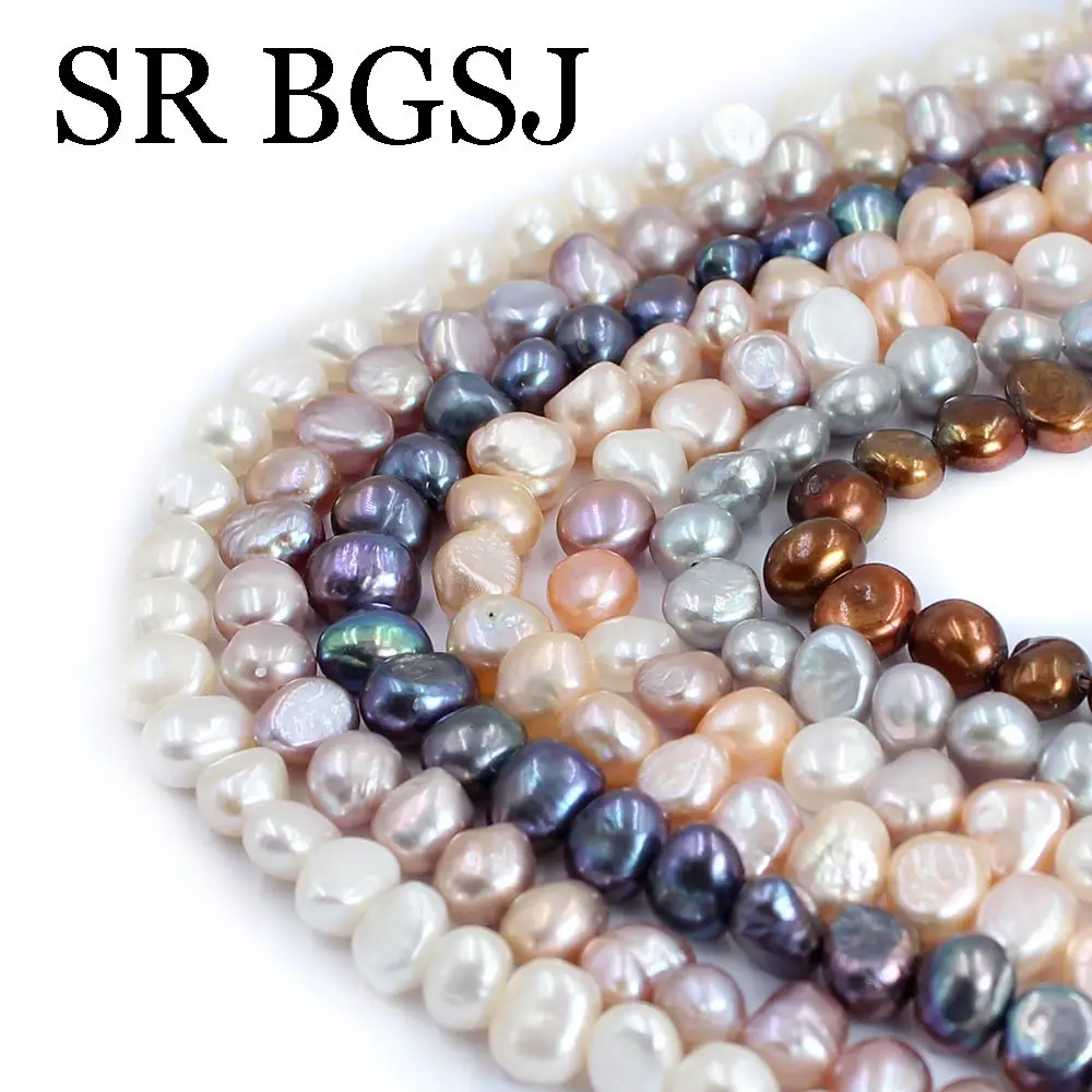 

Free Shipping 7-8mm Baroque Potato Natural Pearl Freshwater Loose Diy Jewelry Making Beads 14inch