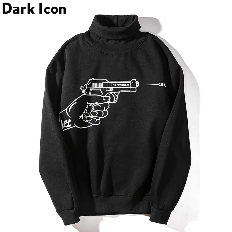 Мужская водолазка с принтом темного икона пистолета новинка 2019 пуловер