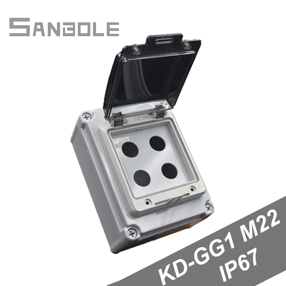 

Four Holes 22mm Push Button Switch Outdoor Waterproof Box Control Distribution Boxed Manual Operation Screw Installation
