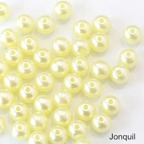 Jonquil Много цветов ABS имитация жемчуга круглые бусины с дырочками DIY браслет серьги Подвески швейные бусы ожерелье Изготовление ювелирных изделий B3625 - Цвет: Jonquil