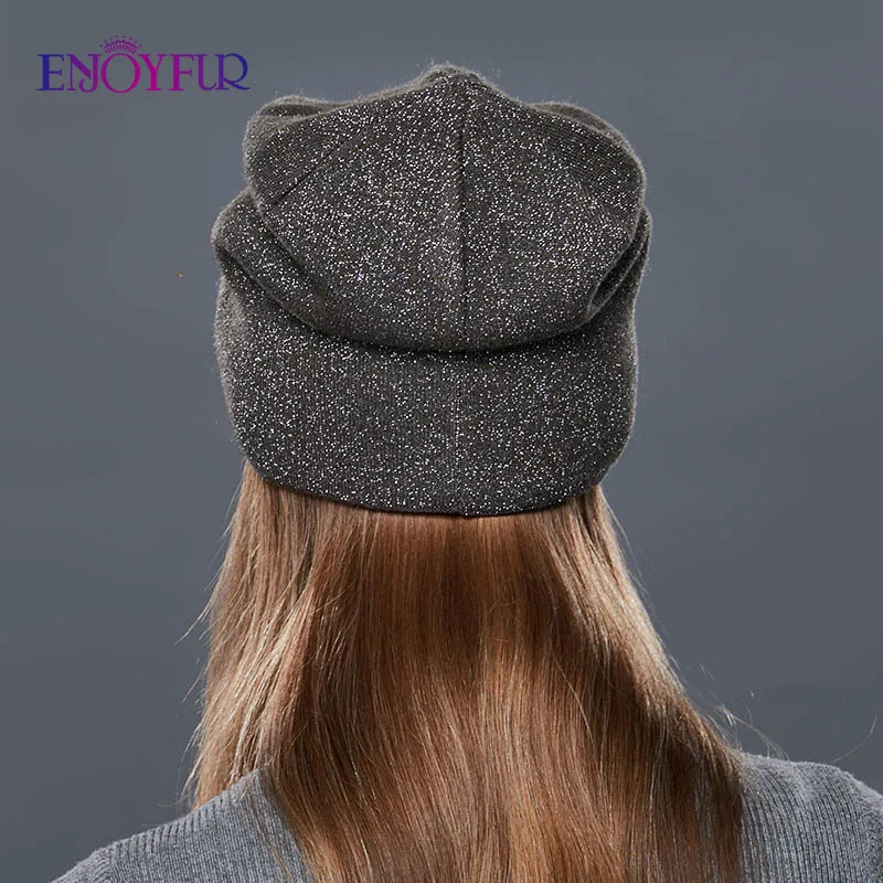 Женская мешковатая шапка ENJOYFUR, теплая плотная шерстяная вязаная шапка с дизайном Гравити Фолз, для зимы