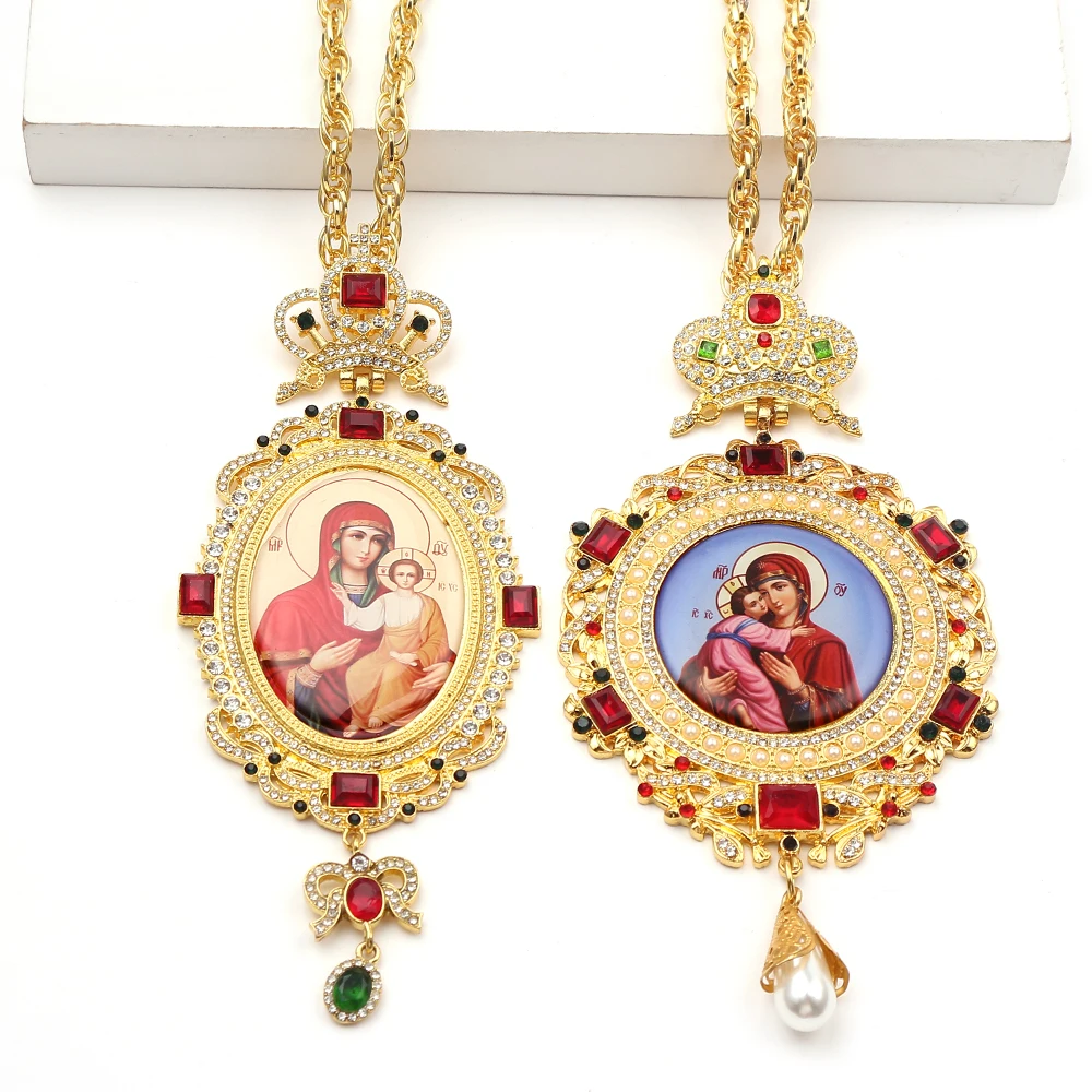 Закругленный грудной крест православный дизайн икона византийского распятия