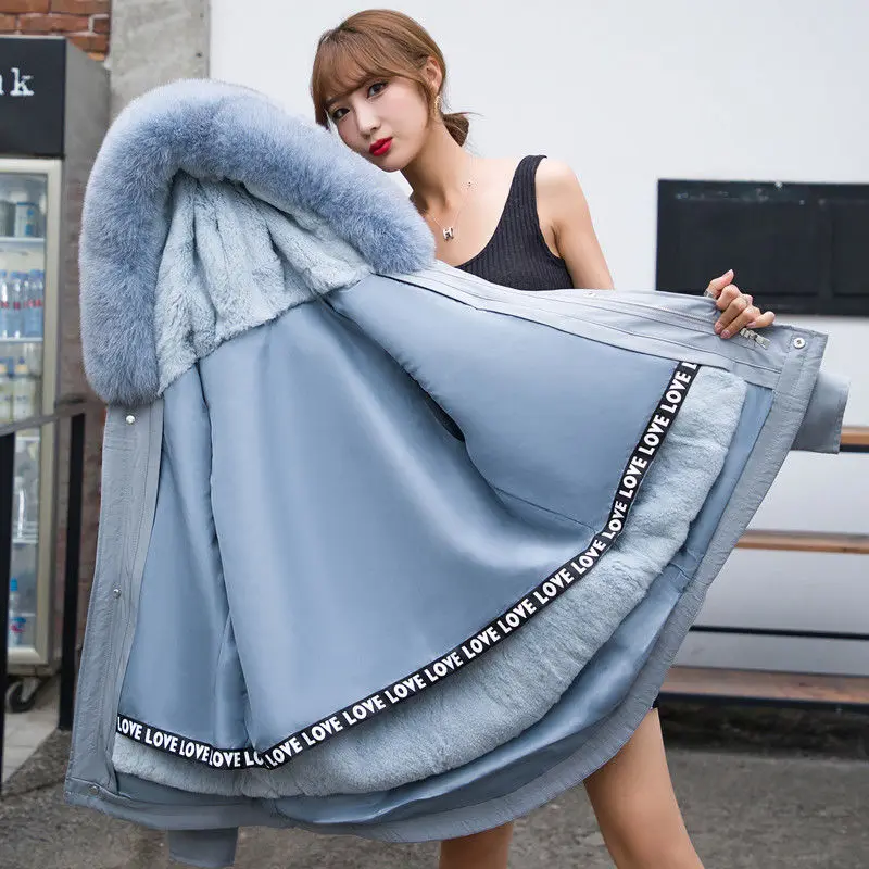 2020 парка зимняя куртка женская пальто из натурального кроличьего меха с