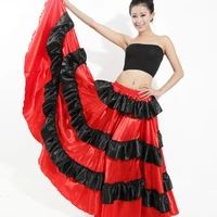 adult children swing dance skirt tango spanish bullfight flamenco modern ballroom costume red 912 a199