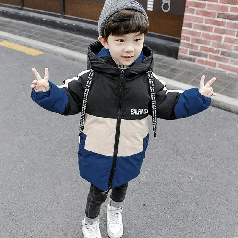 2019 новые модные зимние куртки с капюшоном парки для мальчиков-подростков одежда