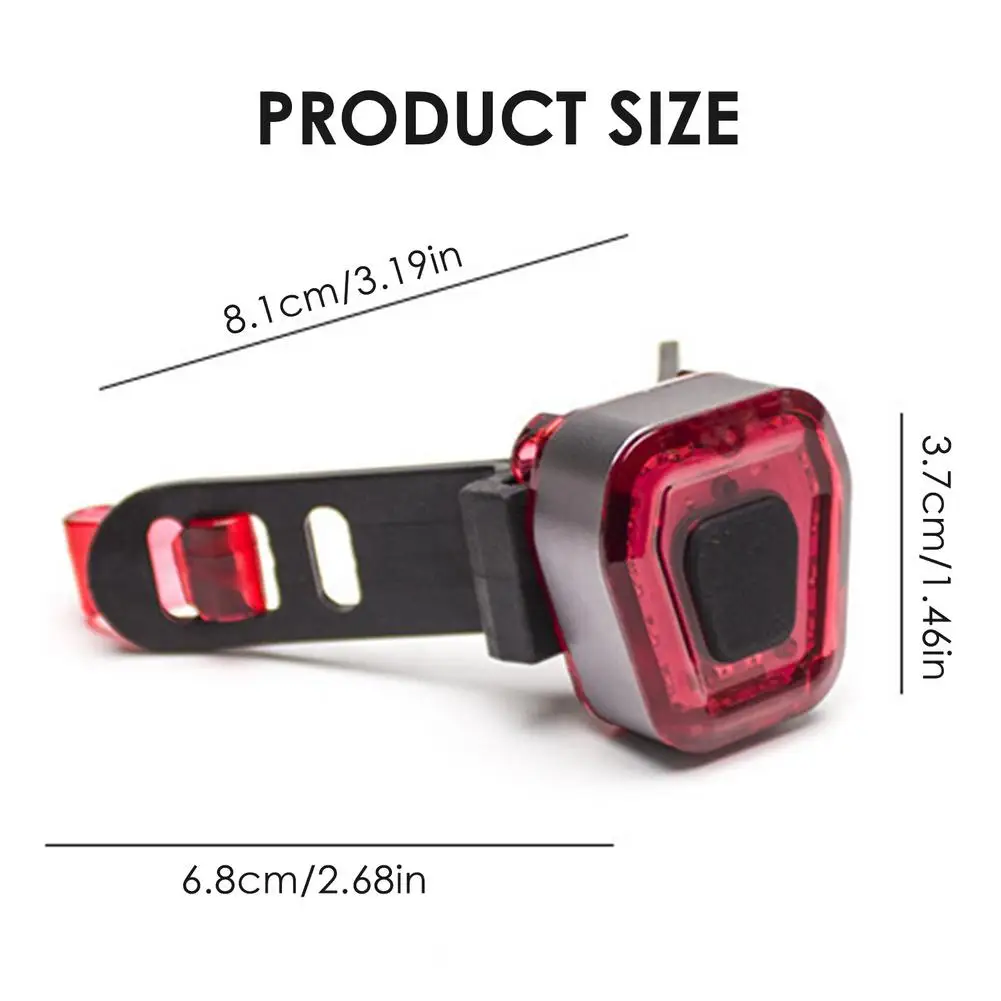 

Smart Bicycle Rear Light Brake Sensing IPX4 Waterproof USB Charge Cycling Tail Taillight Bike LED Light