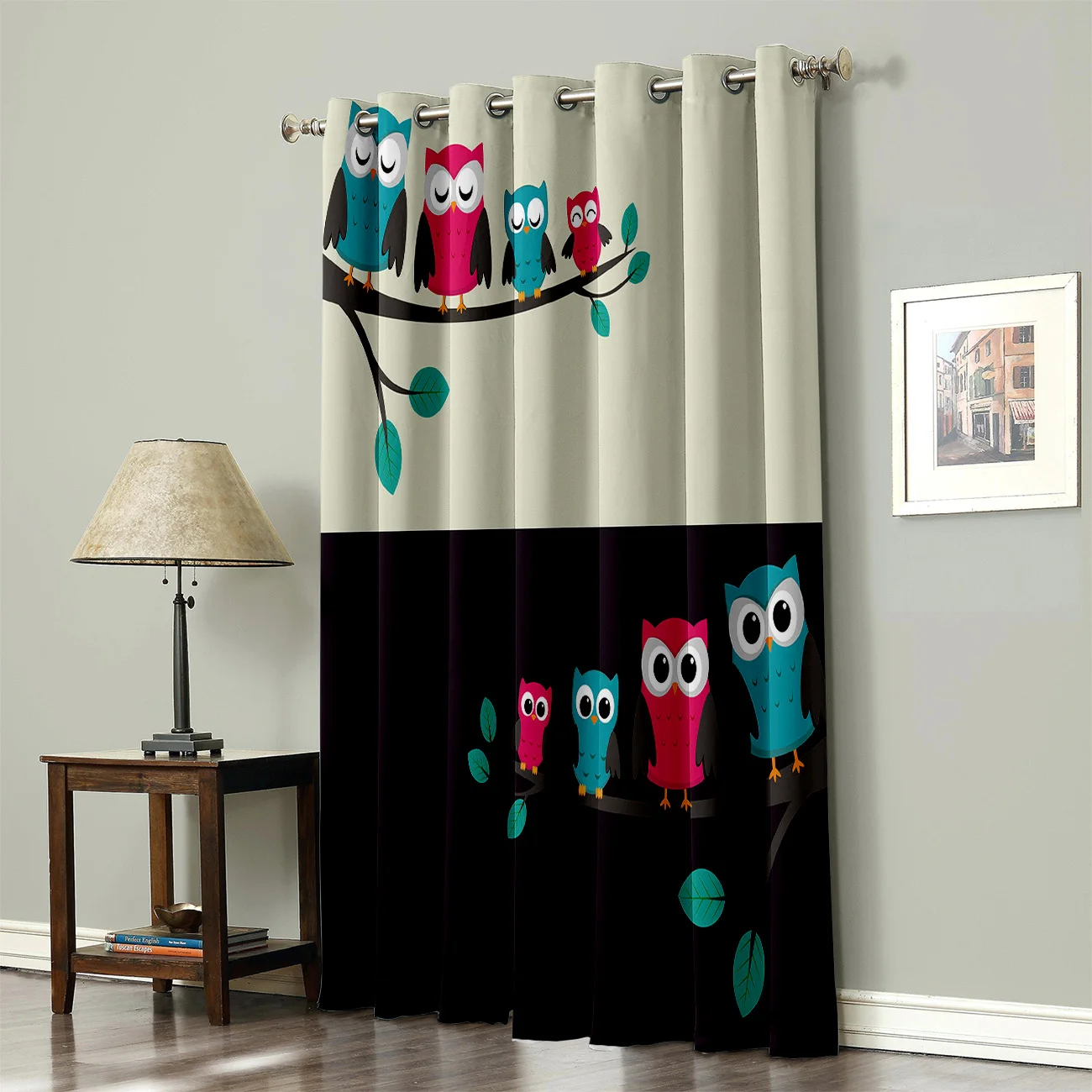 Мультяшные животные милая сова в дневное и ночное окно занавески для комнаты