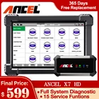 Диагностический инструмент для грузовиков ANCEL X7 HD, профессиональная система для тяжелых условий эксплуатации, 12 В, 24 В, с функцией сброса ECU, OBD2, сканер для грузовиков