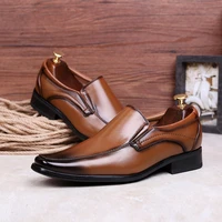 size39 48 leather dress loafers men decent shoes men office sapatos oxford homem black shoe brown male formal shoes for wedding