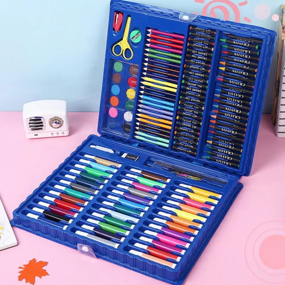 

Wear Resistant 3 Colors Coloring Pens with Storage Box Kit for School